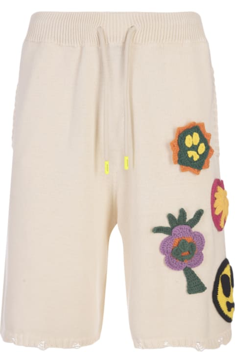 Barrow Pants for Men Barrow Dove Shorts With Crochet Applications