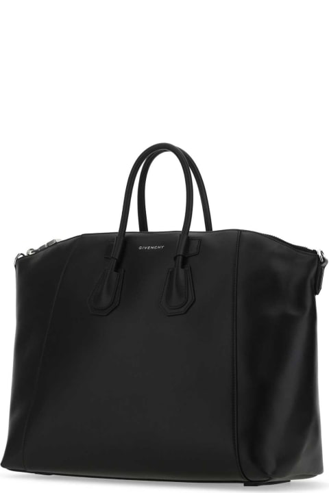 ウィメンズ バッグ Givenchy Black Leather Medium Antigona Sport Shopping Bag