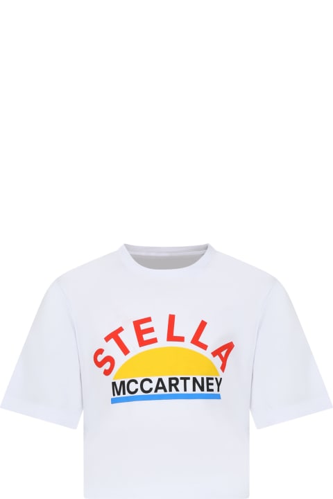 Stella McCartney Kids T-Shirts & Polo Shirts for Girls Stella McCartney Kids White T-shirt For Girl With Multicolor Print