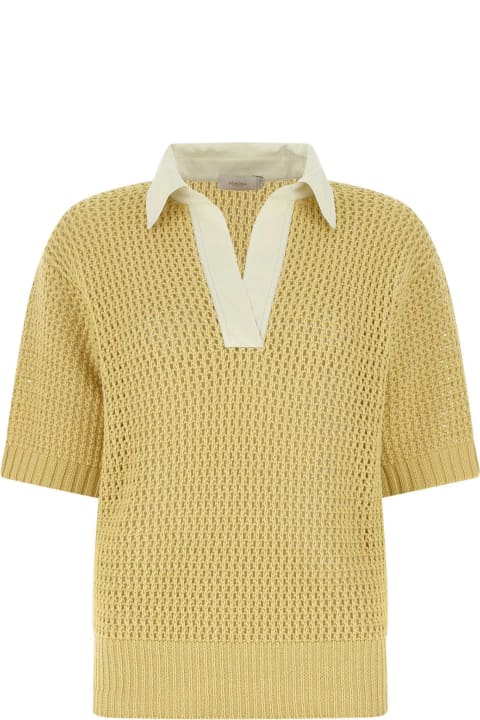 Agnona for Women Agnona Mustard Cotton And Cashmere Polo Shirt