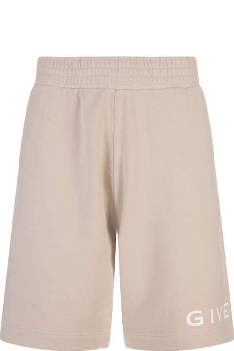 Givenchy Pants for Women Givenchy Archetype Bermuda Shorts In Clay Gauze Fabric