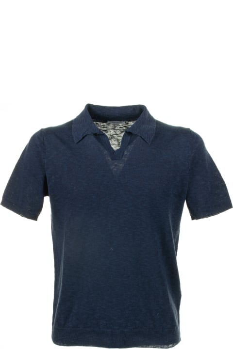 Seventy Topwear for Men Seventy Blue Short-sleeved Polo Shirt