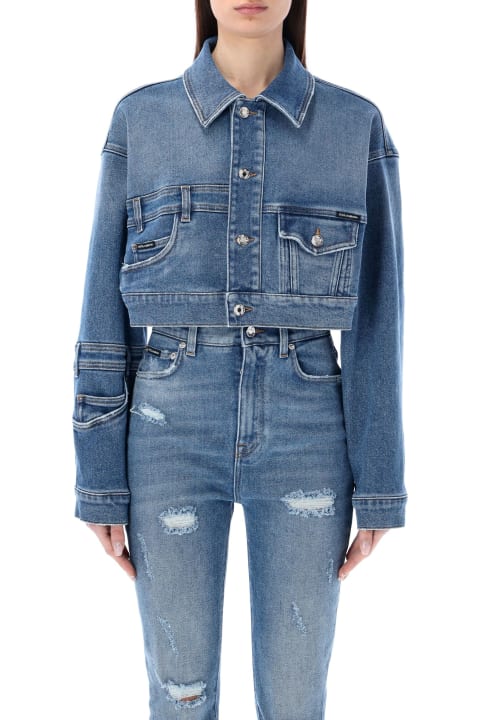 Short Patchwork Denim Jacket