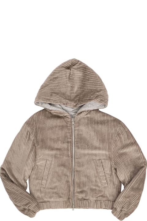 Brunello Cucinelli Sweaters & Sweatshirts for Girls Brunello Cucinelli Hoodie, Zip And Necklace