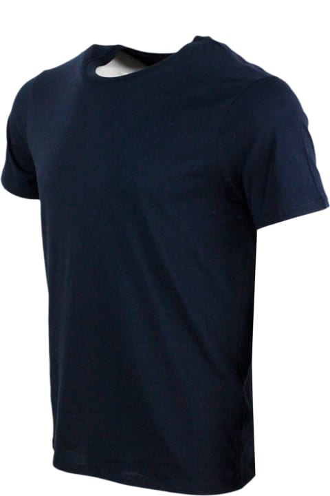 Armani Collezioni for Men Armani Collezioni Short-sleeved Crew-neck T-shirt With Small Studded Logo On The Chest And Bottom