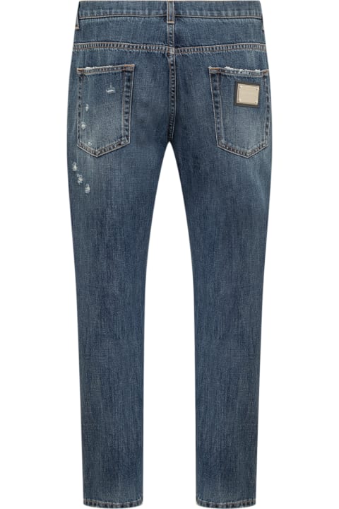 Jeans for Men Dolce & Gabbana Denim Jeans With Abrasions