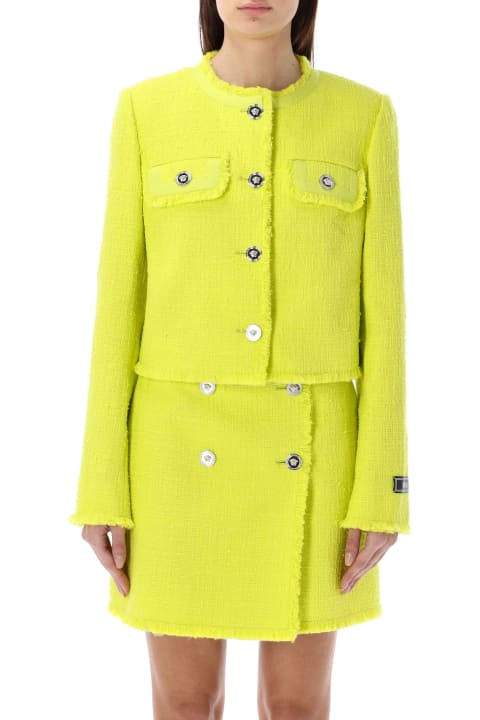 Versace Coats & Jackets for Women Versace Bouclé Tweed Raglan Jacket