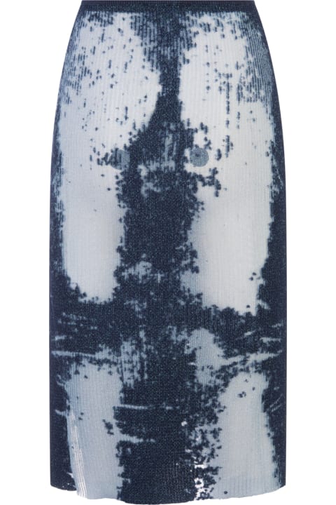 Clothing for Women Diesel Blue M-begonia Midi Skirt