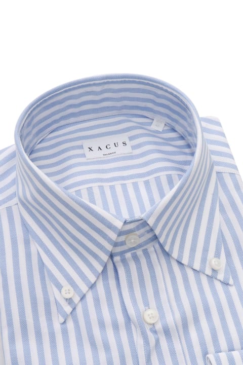 Xacus Shirts for Men Xacus Light Blue Striped Shirt