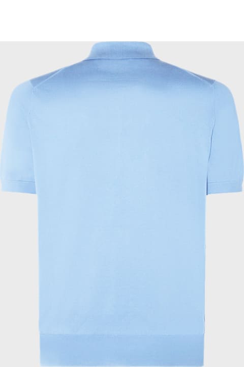 メンズ トップス Brunello Cucinelli Light Blue Cotton Polo Shirt