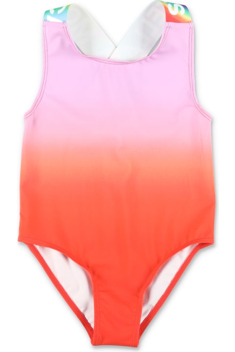 Swimwear for Girls Stella McCartney Kids Logo Tape Ombré Swimsuit
