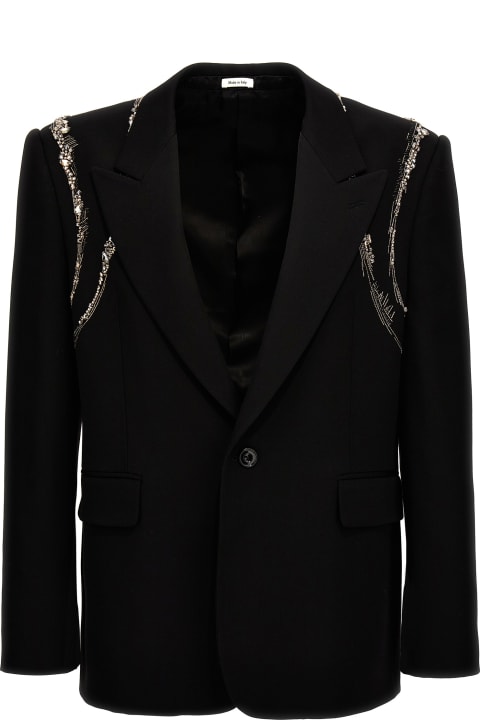 メンズ Alexander McQueenのコート＆ジャケット Alexander McQueen 'crystal Harness' Blazer