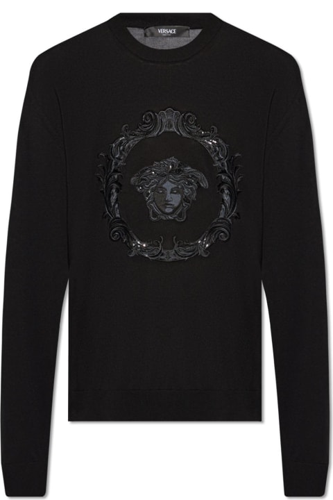 メンズ Versaceのニットウェア Versace Versace Embroidered Sweater