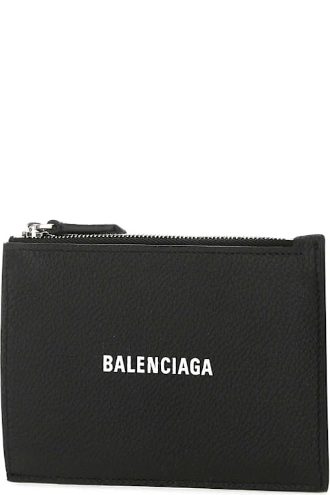 إكسسوارات لـ القسم الرجالي Balenciaga Black Leather Card Holder