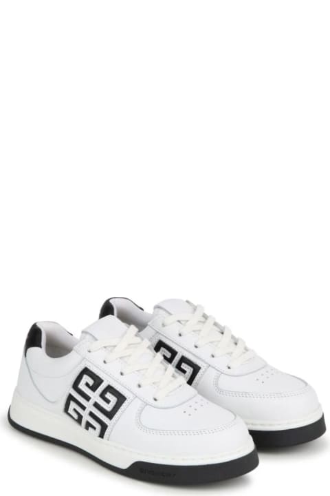 G4 Sneakers In White And Black Leather