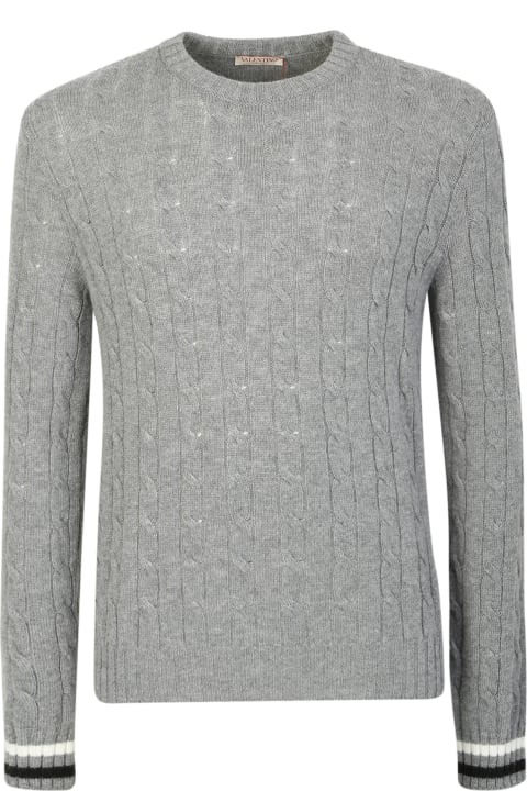 Valentino Men Valentino Valentino Cable Sweater Made Of Soft Virgin Wool
