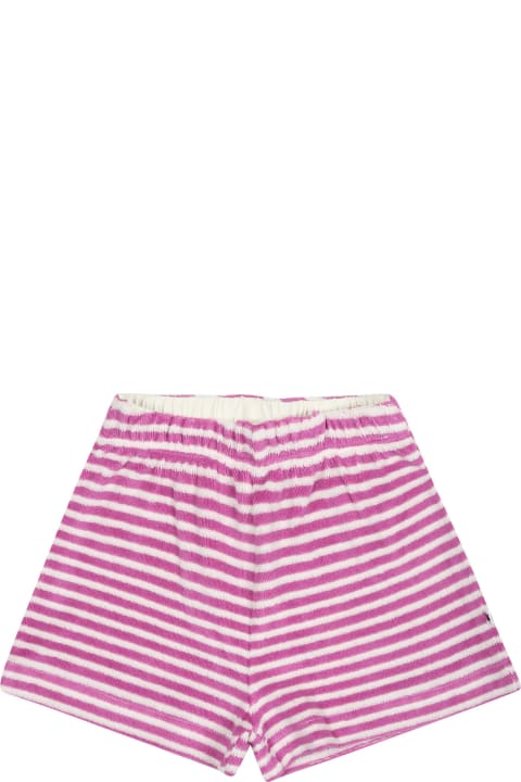 Bottoms for Baby Boys Molo Casual Fuchsia Shors For Baby Girl With Stripes
