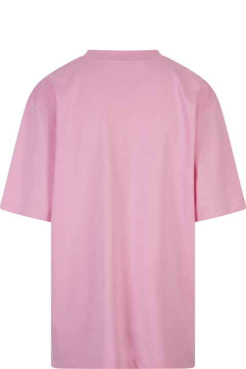 Fashion for Women MSGM Pink T-shirt With Floral College Logo