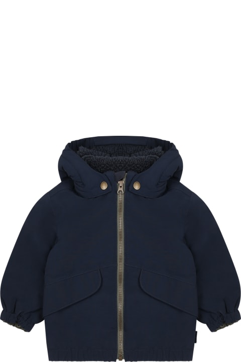 Topwear for Baby Boys Molo Blue Jacket For Baby Boy With Logo