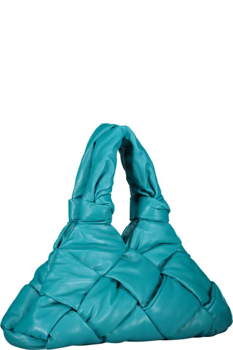 Padded Lock Leather Shoulder Bag