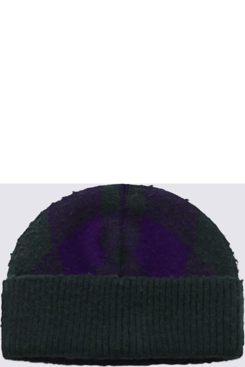 Fashion for Men Burberry Wine And Green Wool Hat