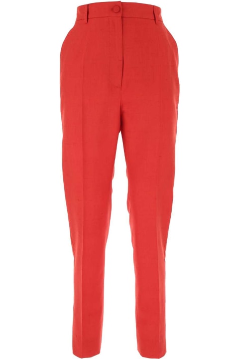 ウィメンズ新着アイテム Dolce & Gabbana Red Silk Blend Sigarette Pant