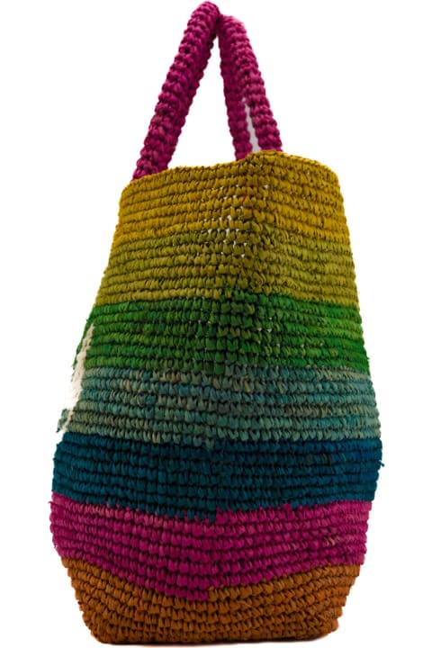 Bags for Women MC2 Saint Barth Raffia Beach Striped Multicolor Bag