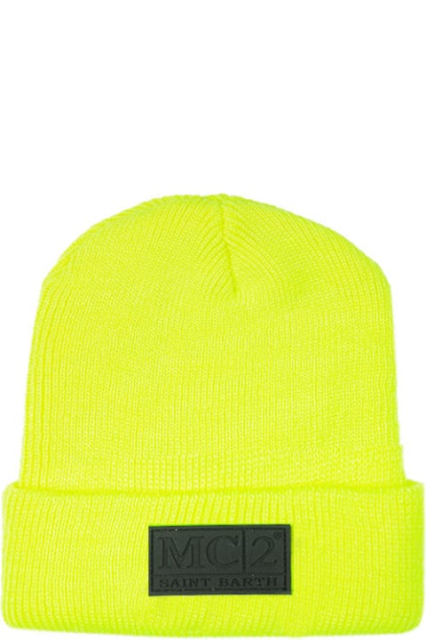 MC2 Saint Barth Hats for Men MC2 Saint Barth Knit Fluo Yellow Beanie