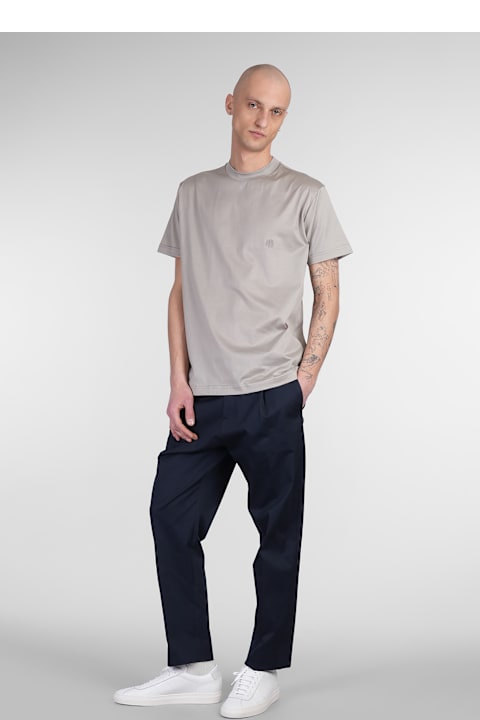Low Brand ملابس علوية لـ القسم الرجالي Low Brand B150 Rose T-shirt In Grey Cotton