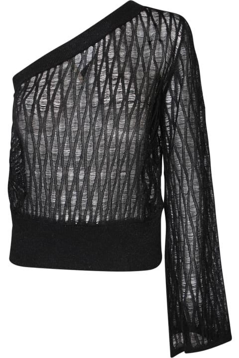 Federica Tosi Sweaters for Women Federica Tosi Black One-shoulder Knit Sweater
