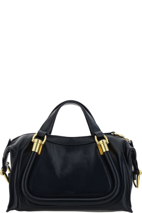Chloé Black Leather Paraty 24 Handbag