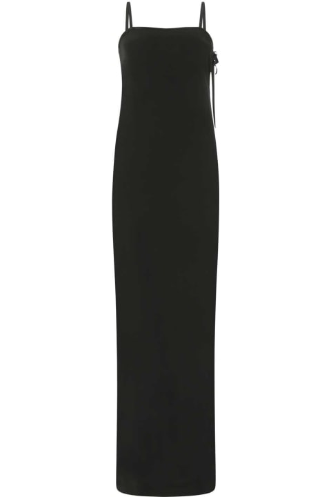 Dresses for Women Saint Laurent Black Crepe Long Dress