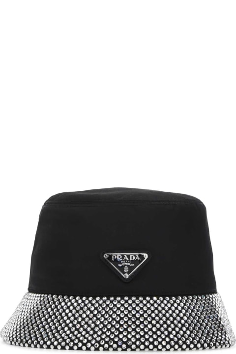 Prada Hair Accessories for Women Prada Black Re-nylon Hat