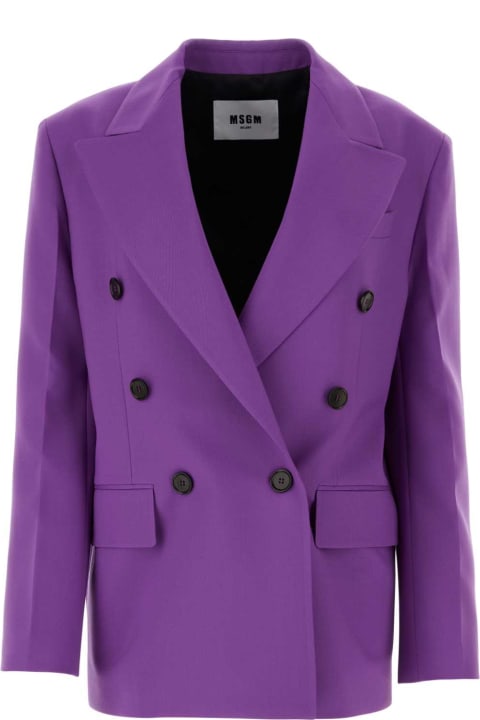 Fashion for Women MSGM Purple Stretch Wool Blazer
