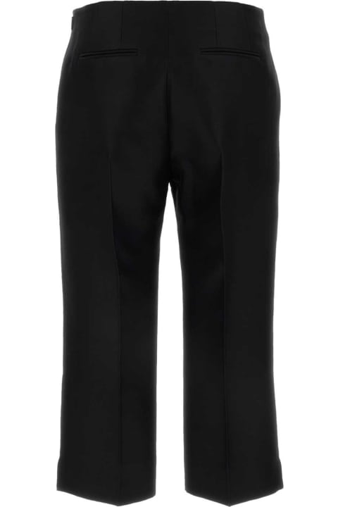 The Row سراويل طويلة وقصيرة لـ السيدات The Row Black Wool Blend Adelie Pant