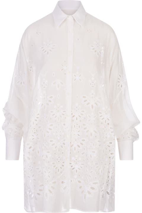 Fashion for Women Ermanno Scervino White Over Shirt With Sangallo Lace