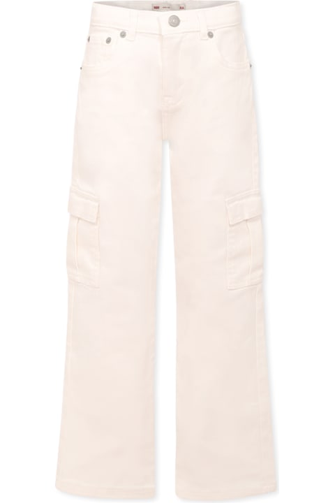 Levi's for Kids Levi's White Jeans For Girl With Logo