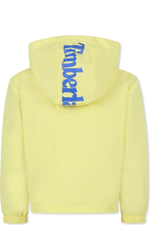 أدوات منزلية Timberland Yellow Windbreaker Jacket For Boy With Logo