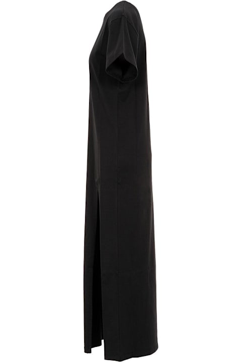 MSGM Coats & Jackets for Women MSGM Logo Printed Side-slit Maxi Dress
