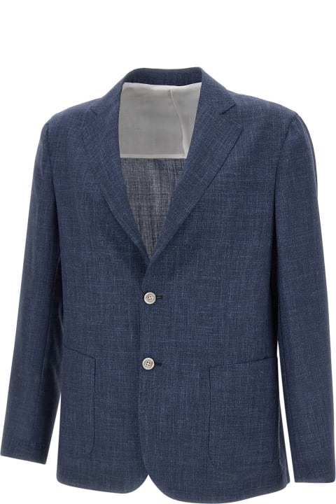 メンズ Barba Napoliのコート＆ジャケット Barba Napoli Wool, Silk And Linen Blazer