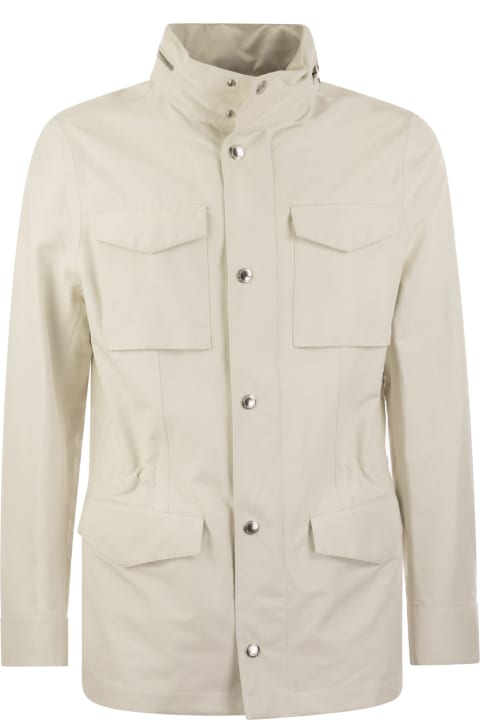 Brunello Cucinelli Coats & Jackets for Men Brunello Cucinelli Field Jacket In Linen And Silk Membrane Panama With Heat Tapes