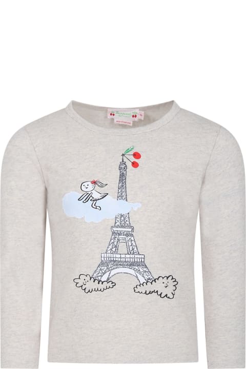 Beige T-shirt For Girl With Tour Eiffel