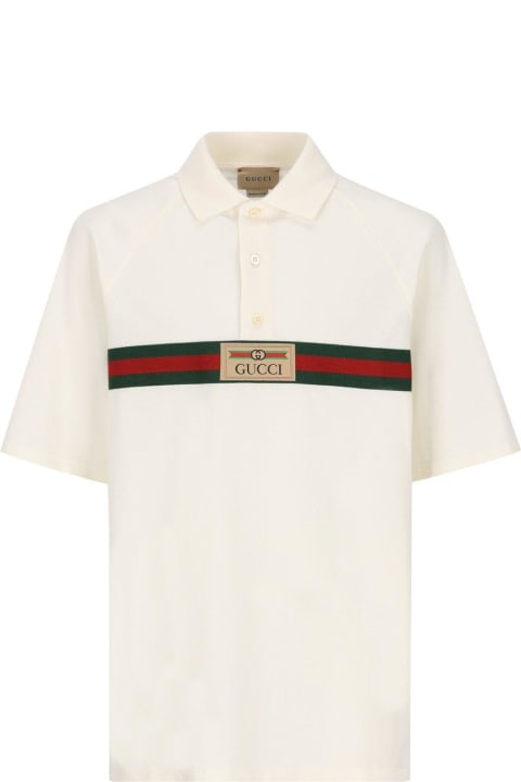 Gucci Shirts for Boys Gucci Logo Patch Shortsleeved Polo Shirt