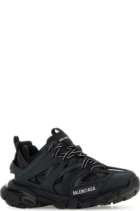 Fashion for Women Balenciaga Black Mesh And Rubber Track Sneakers