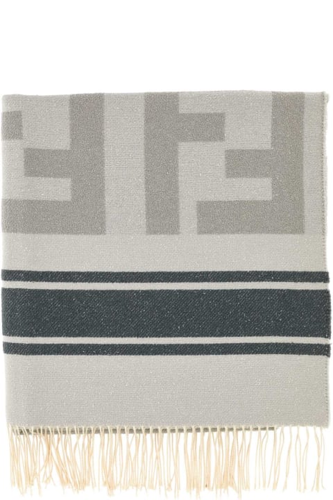 Textiles & Linens Fendi Embroidered Cotton Blend Beach Towel