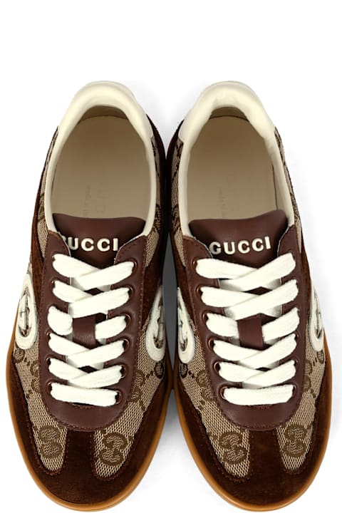 Homeware Gucci Brown G74 Sneakers For Kids With Gg