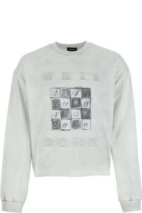 WE11 DONE Fleeces & Tracksuits for Men WE11 DONE Chalk Cotton Sweatshirt