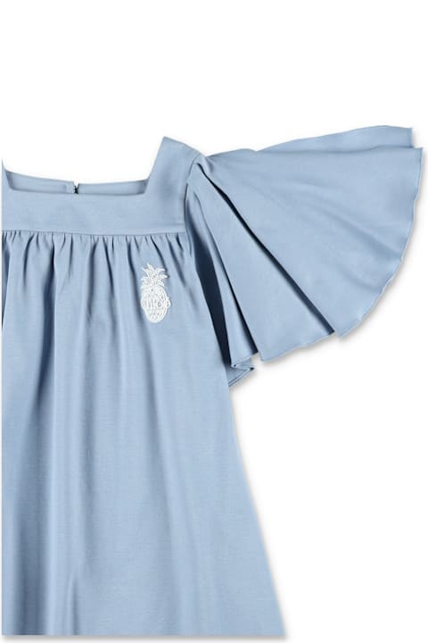 Homeware Chloé Chloé Cotton Jersey Dress With Ruffle Sleeves For Girls