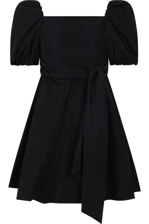 Homeware MSGM Black Dress For Girl With Logo
