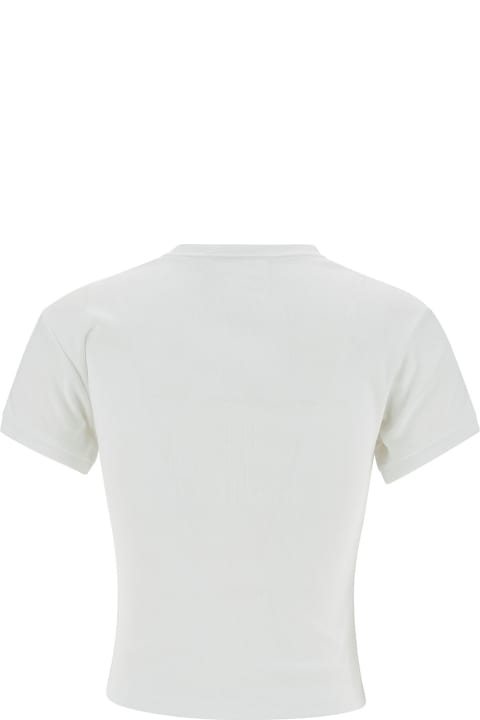 Coperni for Women Coperni White T-shirt With V Neckline And Logo In Cotton Woman